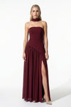 Caurelle | Women’s Strapless Maxi Dress Draped Scarf Elegance