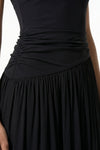 Caurelle | Women’s Pleated Midi Dress Draped Wedding Elegance