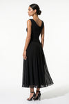 Caurelle | Women’s Pleated Midi Dress Draped Wedding Elegance