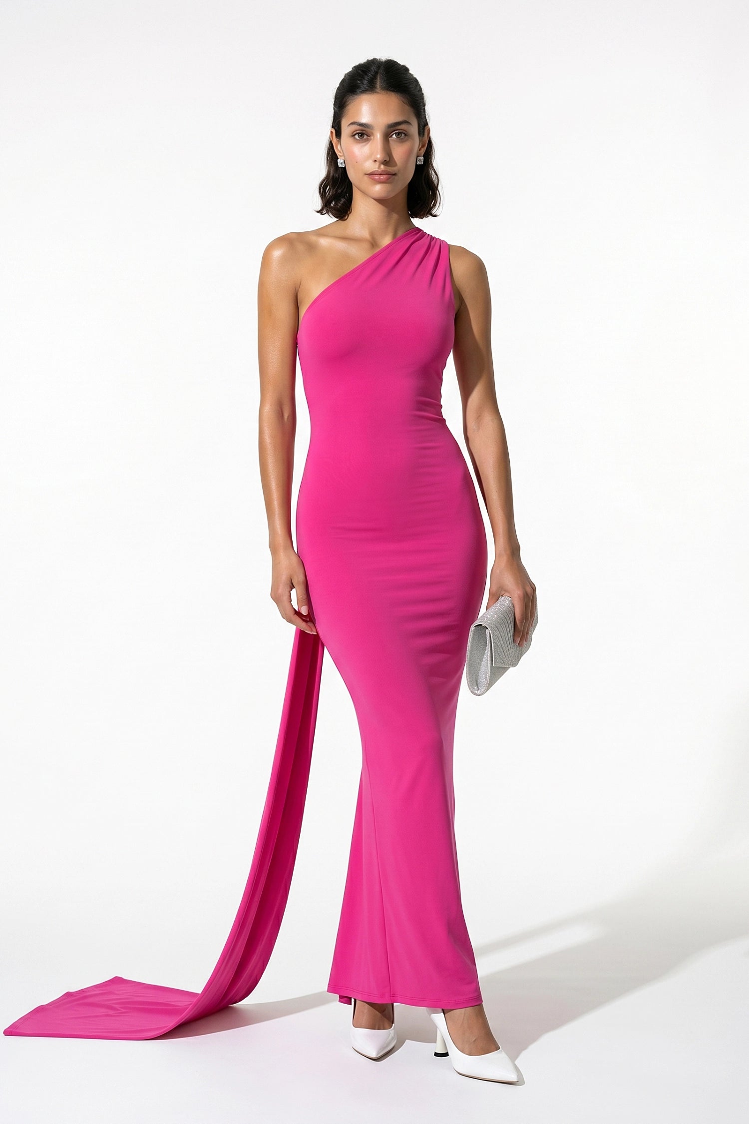 Caurelle | Women’s One-Shoulder Ruched Bodycon Maxi Dress
