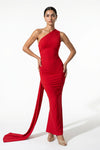 Caurelle | Women’s One-Shoulder Ruched Bodycon Maxi Dress
