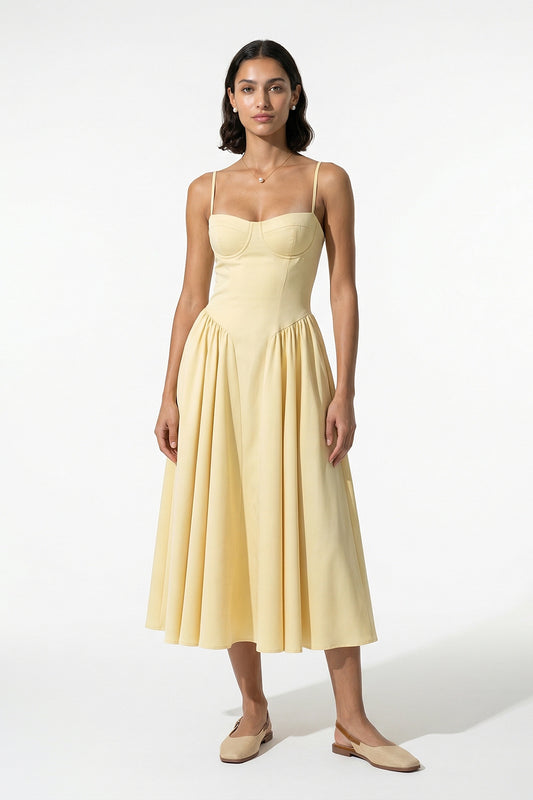 Caurelle | Women’s Sleeveless Backless Pleated Midi Dress