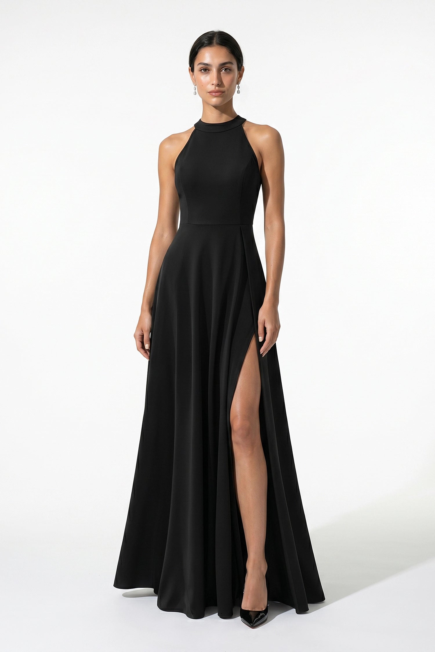 Caurelle | Women’s Sleeveless High-Neck Slit Maxi Dress