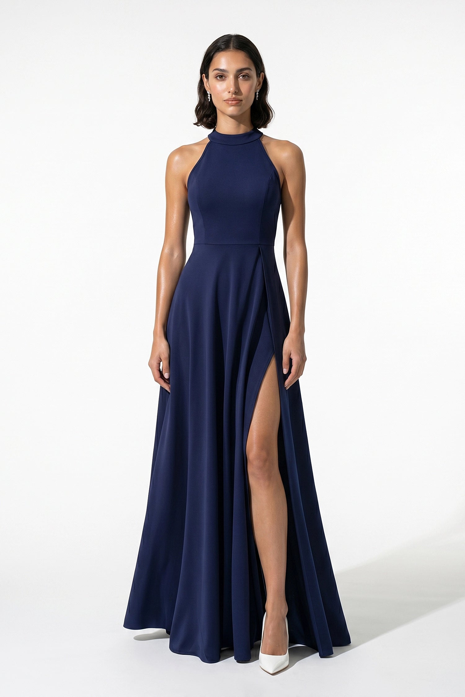 Caurelle | Women’s Sleeveless High-Neck Slit Maxi Dress