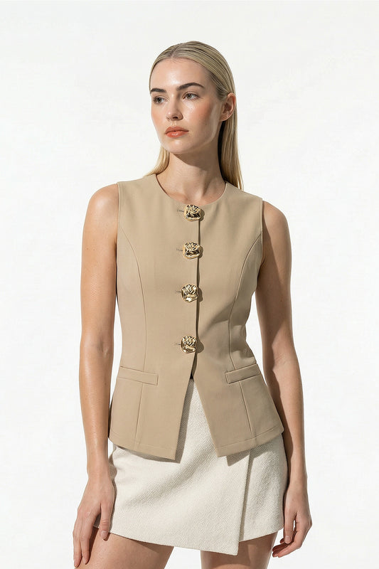 Caurelle | Women’s Waistcoat with Metal Buttons
