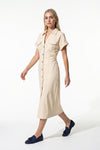 Caurelle | Women’s Slim-Fit Lapel Midi Dress