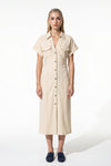 Caurelle | Women’s Slim-Fit Lapel Midi Dress