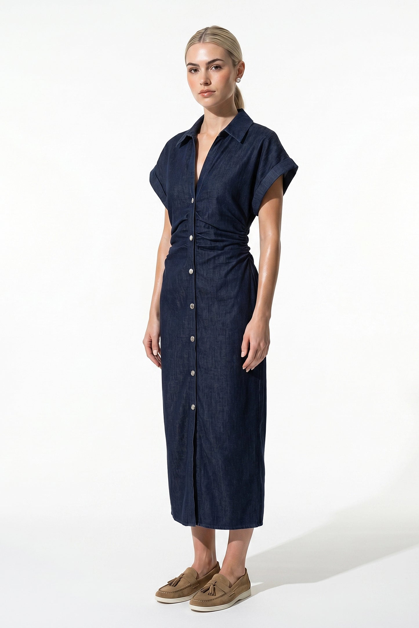 Caurelle | Women’s Slim-Fit Lapel Midi Dress