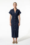 Caurelle | Women’s Slim-Fit Lapel Midi Dress