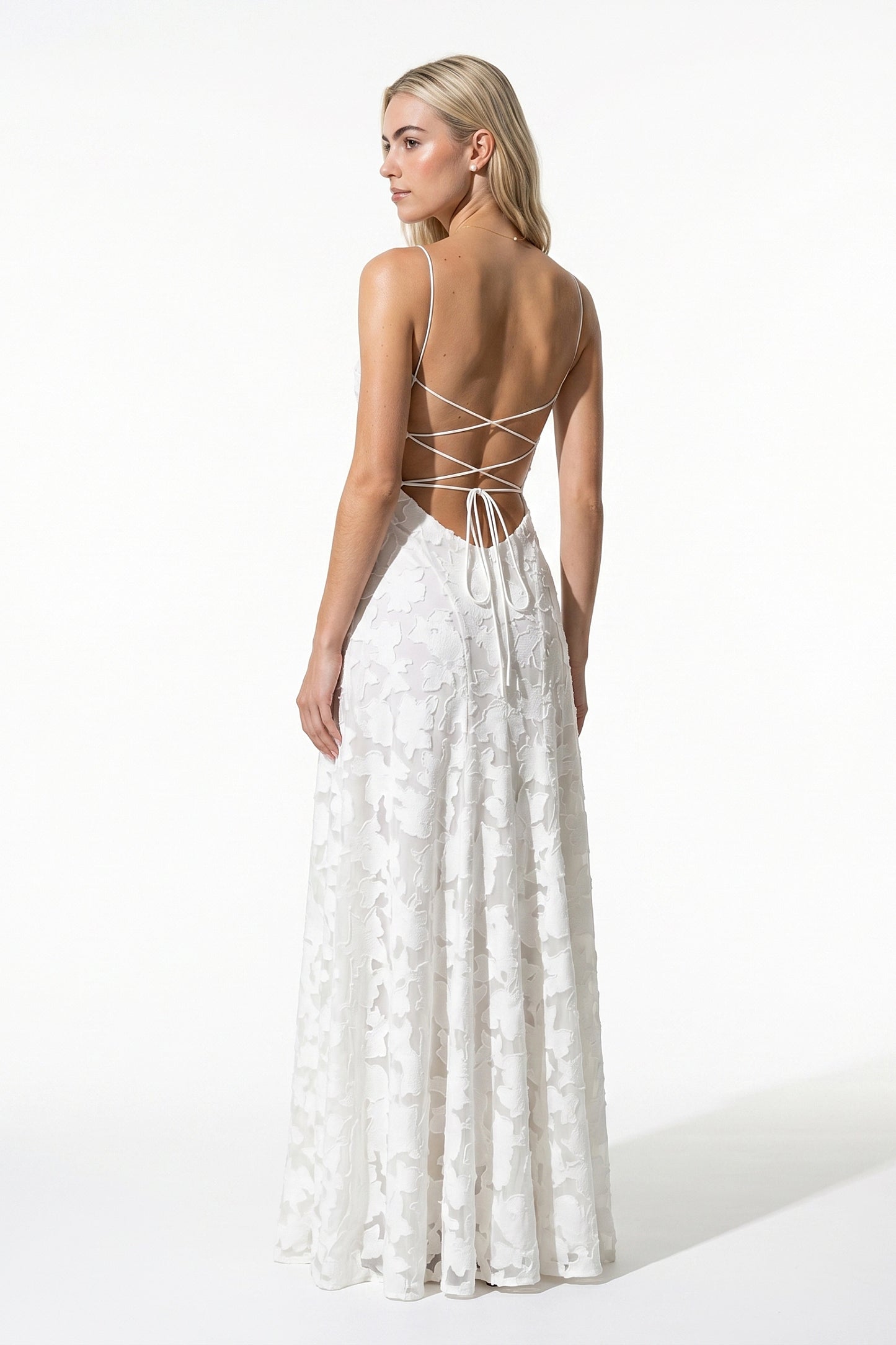 Caurelle | Women’s Strappy Maxi Dress Floral Open Back Wedding Guest Style