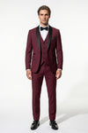 Caurelle | Men’s Slim Fit Three Piece Suit Blazer Vest Pants Set