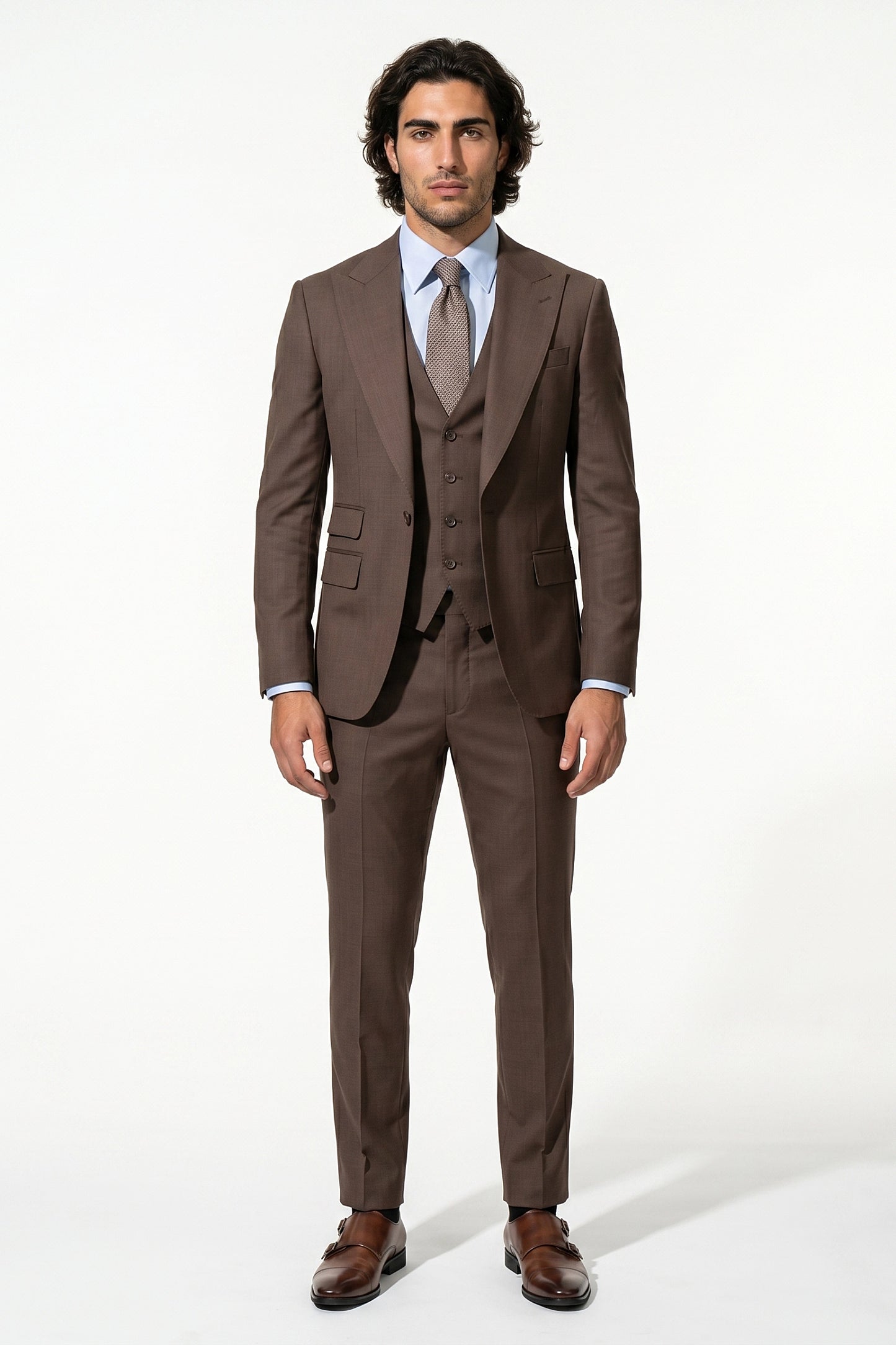 Caurelle | Men’s Slim Fit Three Piece Suit Set Blazer Vest Pants