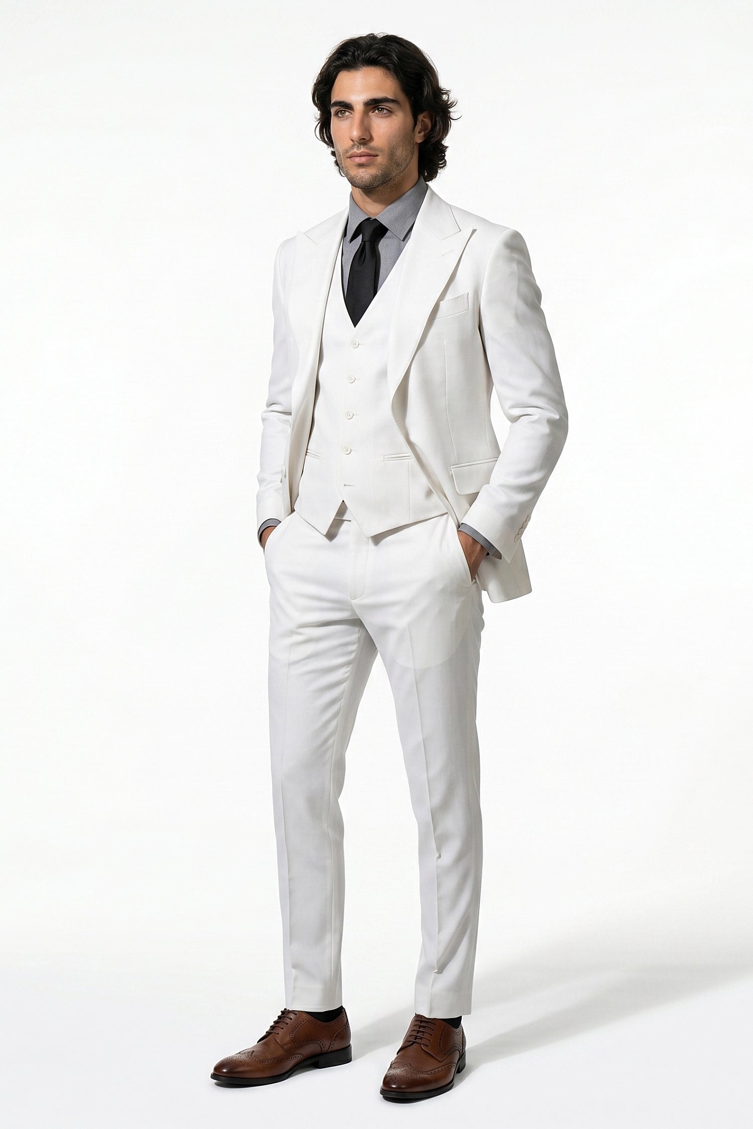 Caurelle | Men’s Slim Fit Three Piece Suit Set Blazer Vest Pants