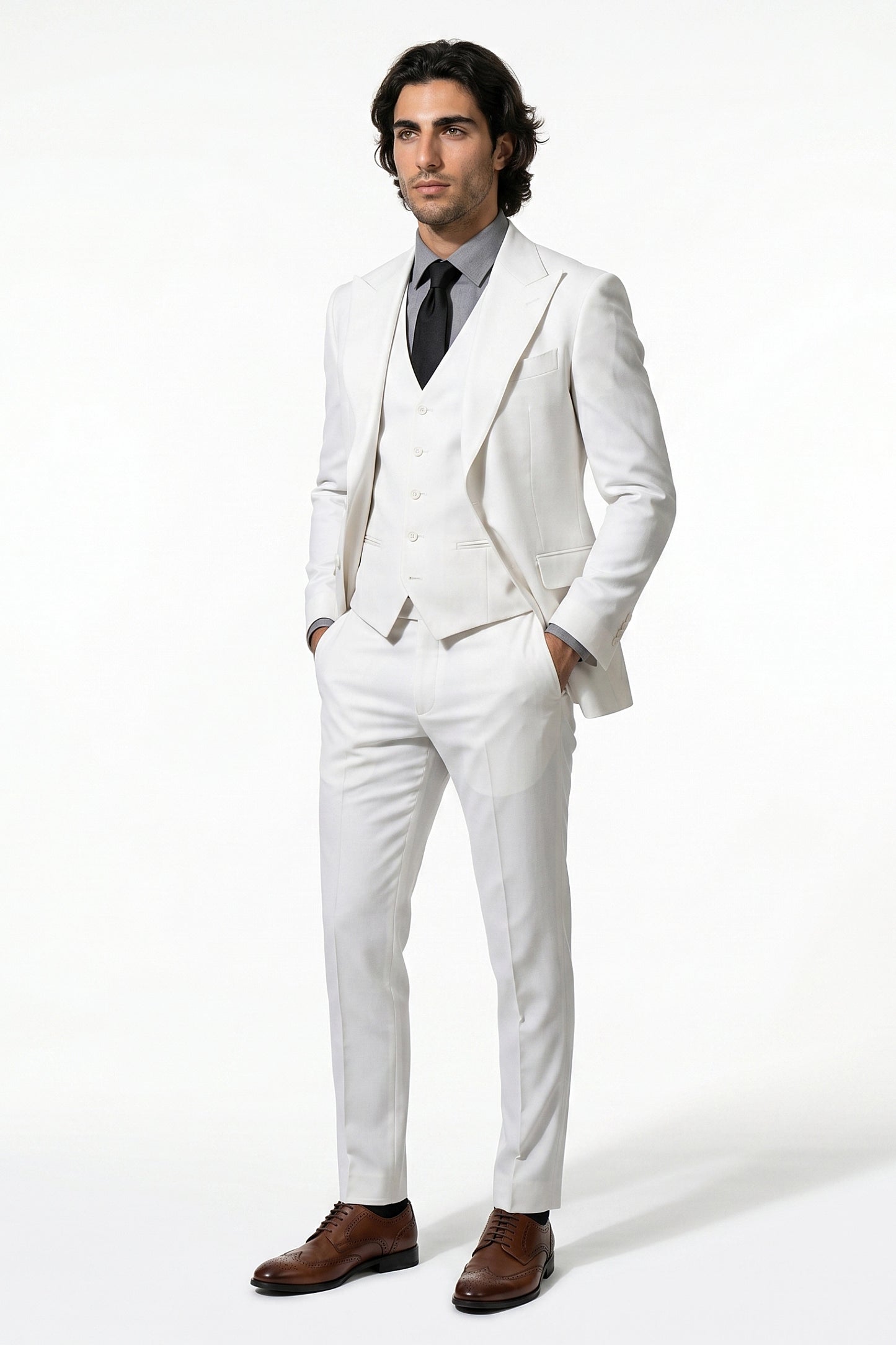Caurelle | Men’s Slim Fit Three Piece Suit Set Blazer Vest Pants