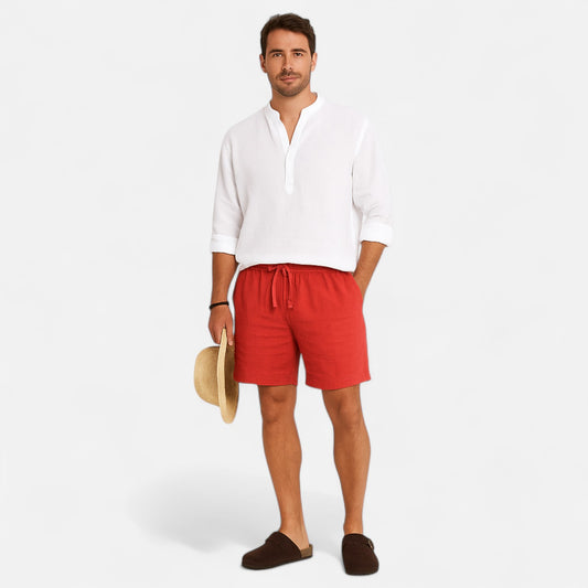 Caurelle | Men's Lightweight Cotton & Linen Shorts – Versatile Comfort for Gym, Beach & Everyday Wear