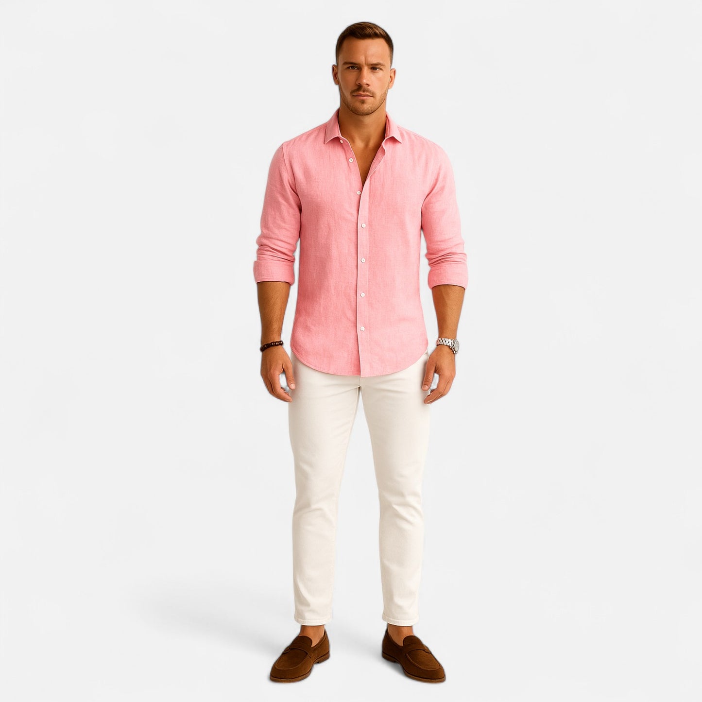 Caurelle | Men's Cotton-Linen Autumn Shirt – Effortless Style & Comfort