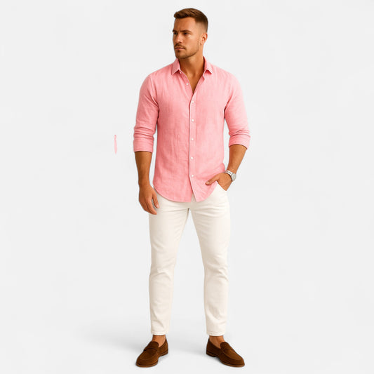 Caurelle | Men's Cotton-Linen Autumn Shirt – Effortless Style & Comfort