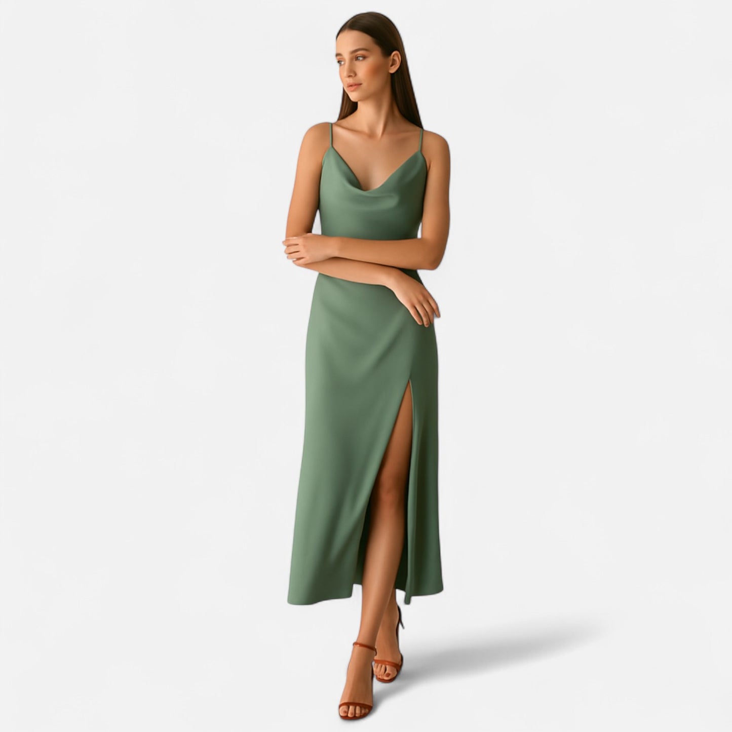 Caurelle | Luxe Satin Maxi Dress – Timeless Elegance for Every Occasion
