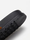 Leather Wide Strap Slides Adjustable Fastening Mens Slip On Sandals