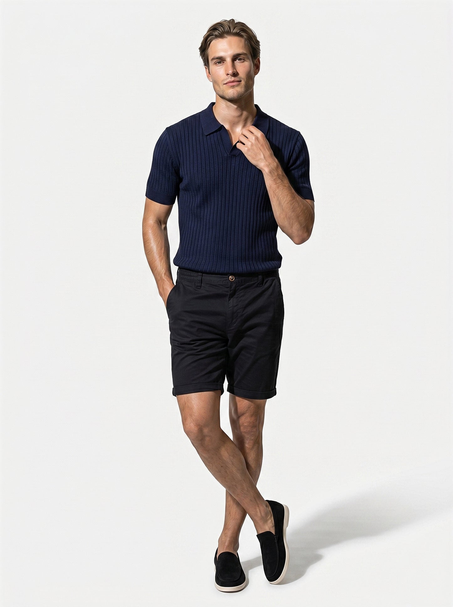 Caurelle | Men’s Textured Knit Polo Shirt