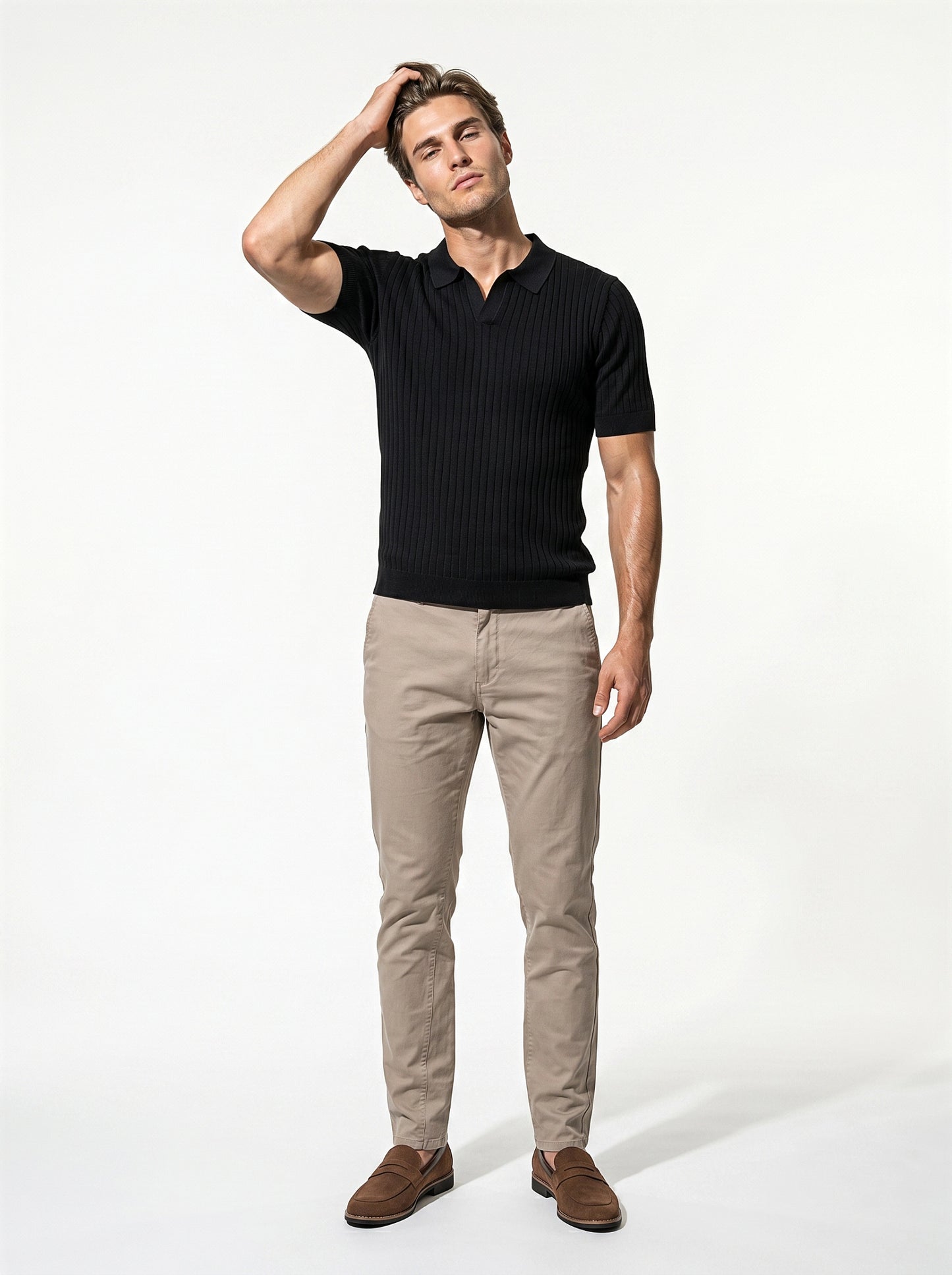 Caurelle | Men’s Textured Knit Polo Shirt