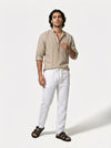 Caurelle | Men’s Linen Style Shirt Lightweight Summer Comfort