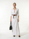 Caurelle | Women’s Lapel Wrap Maxi Dress Elegant Flowing Silhouette