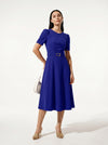 Caurelle | Elegant Summer Midi Dress with Waist Belt
