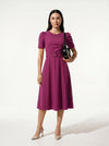 Caurelle | Elegant Summer Midi Dress with Waist Belt