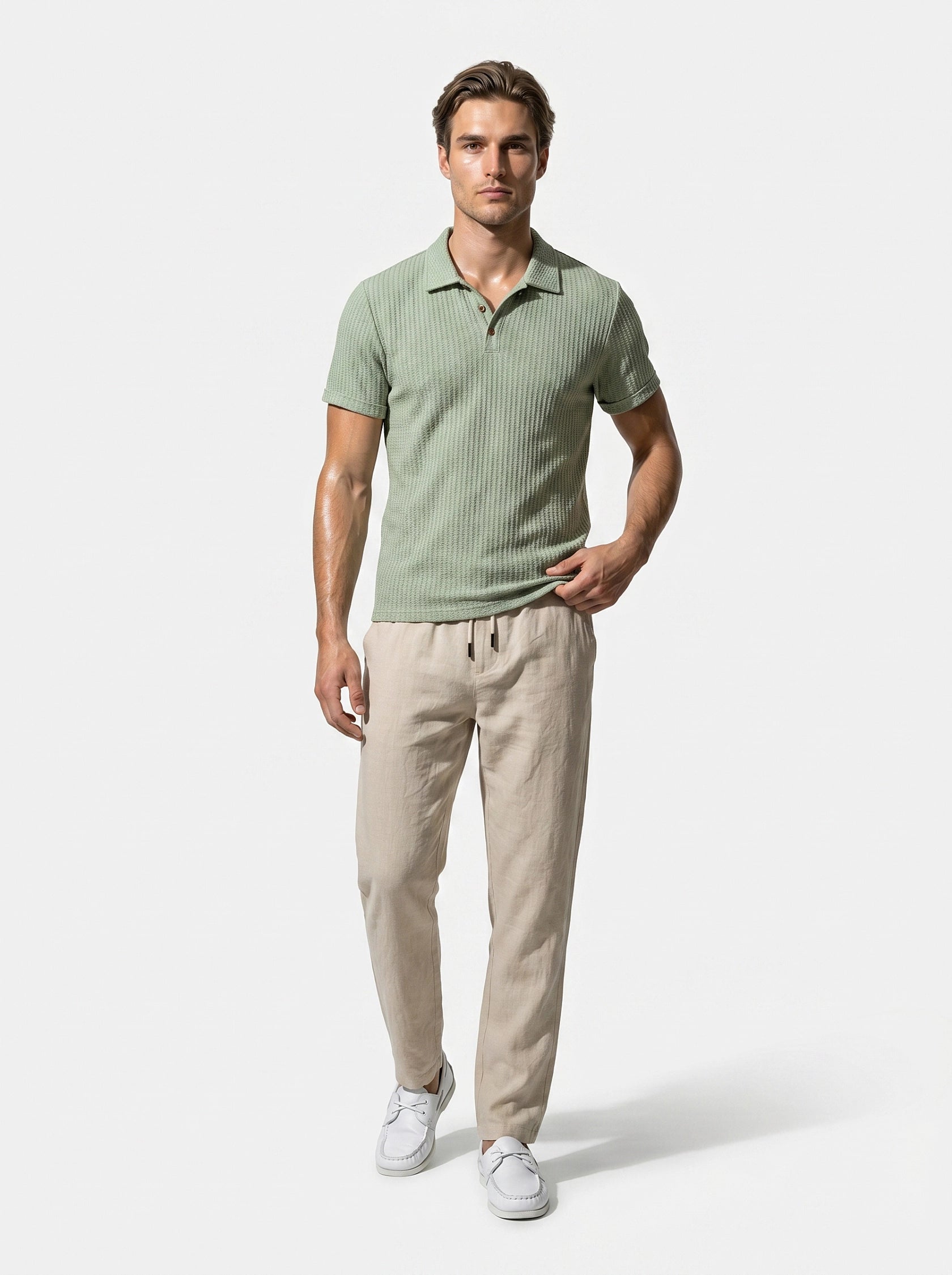 Caurelle | Men’s Jacquard Knit Polo Shirt