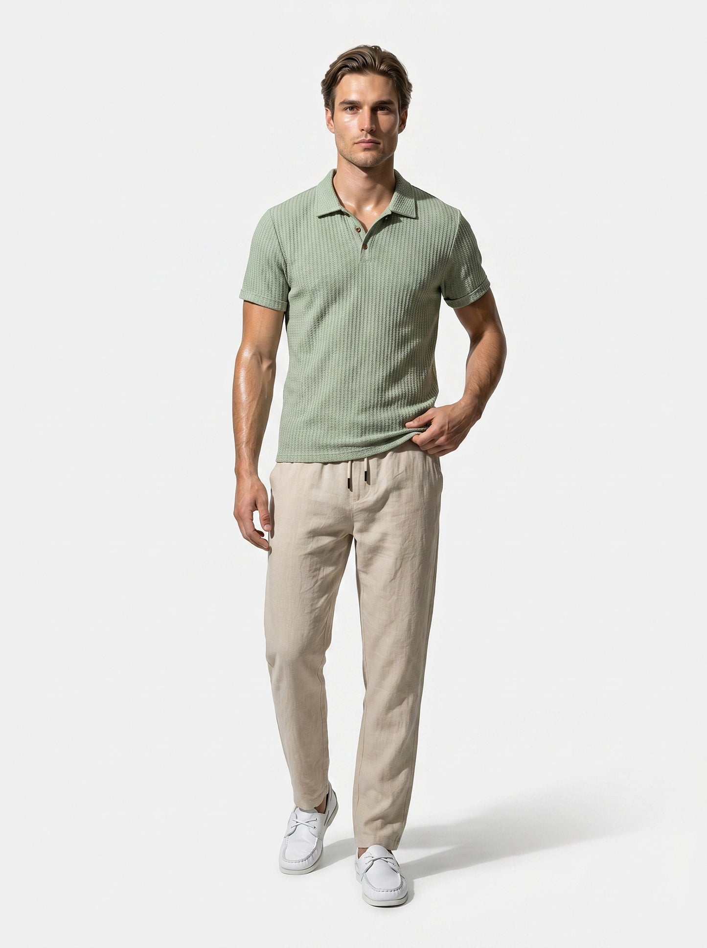 Caurelle | Men’s Jacquard Knit Polo Shirt
