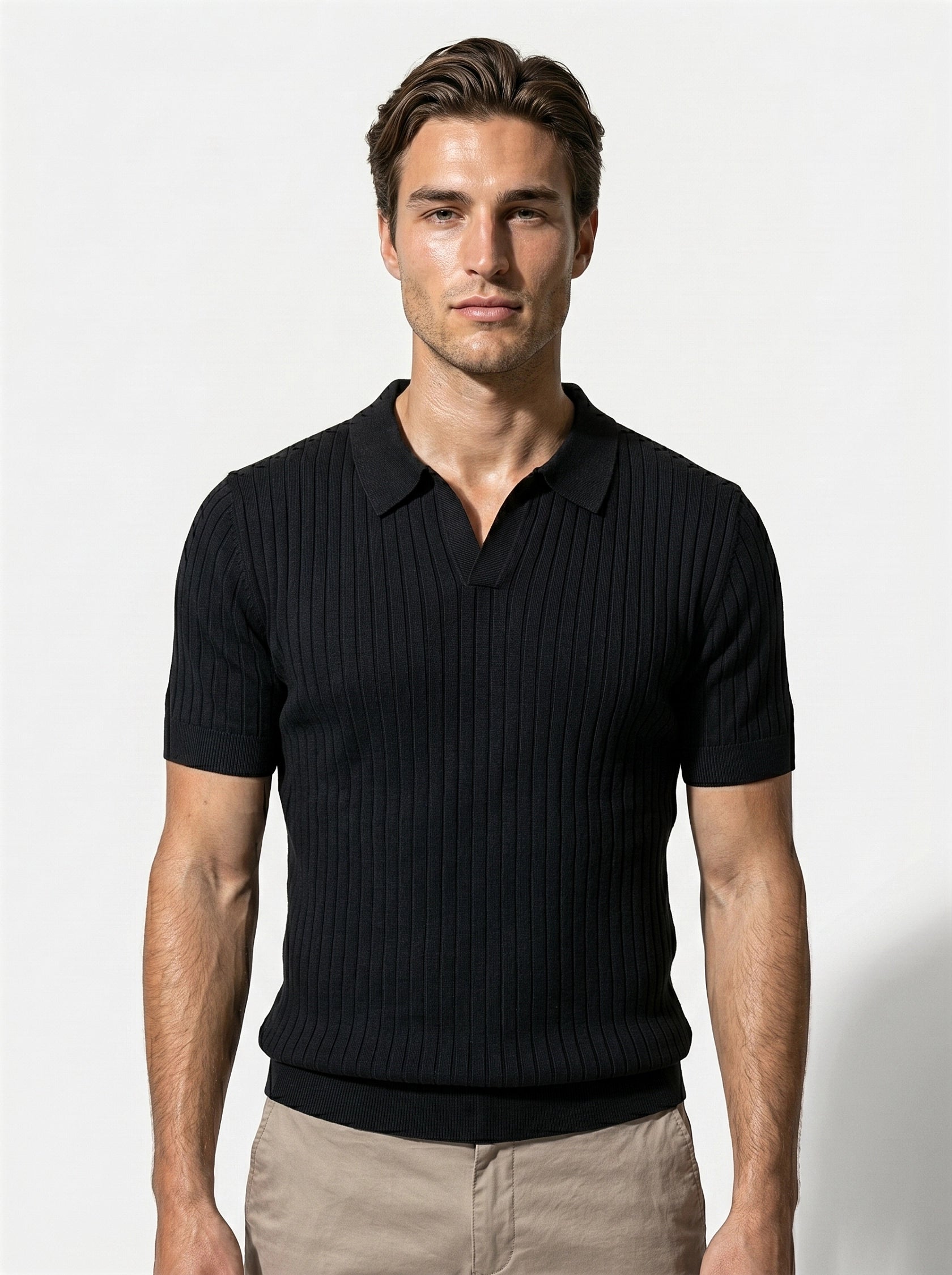 Caurelle | Men’s Textured Knit Polo Shirt