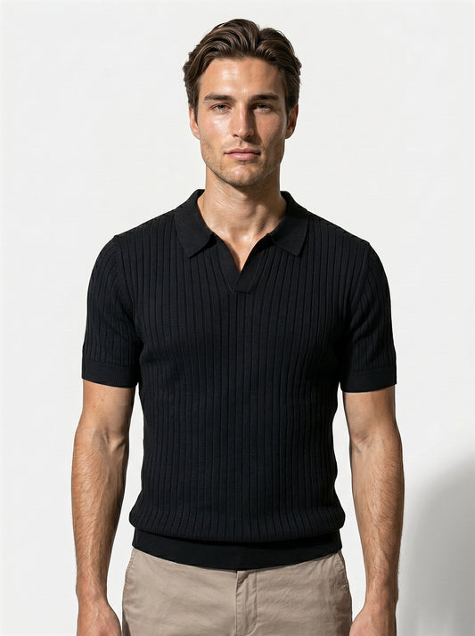 Caurelle | Men’s Textured Knit Polo Shirt