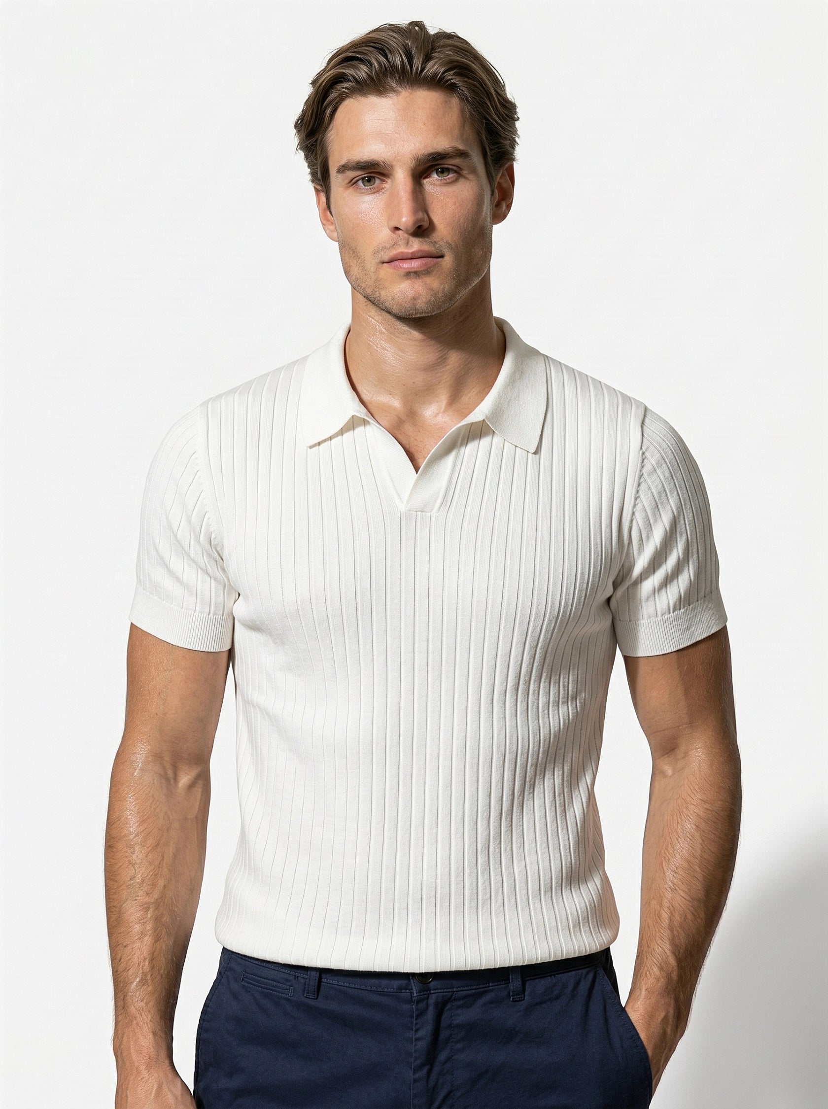 Caurelle | Men’s Textured Knit Polo Shirt