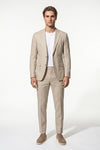 Linen Slim Fit 2 Piece Suit Men - Wedding Guest Trousers Blazer
