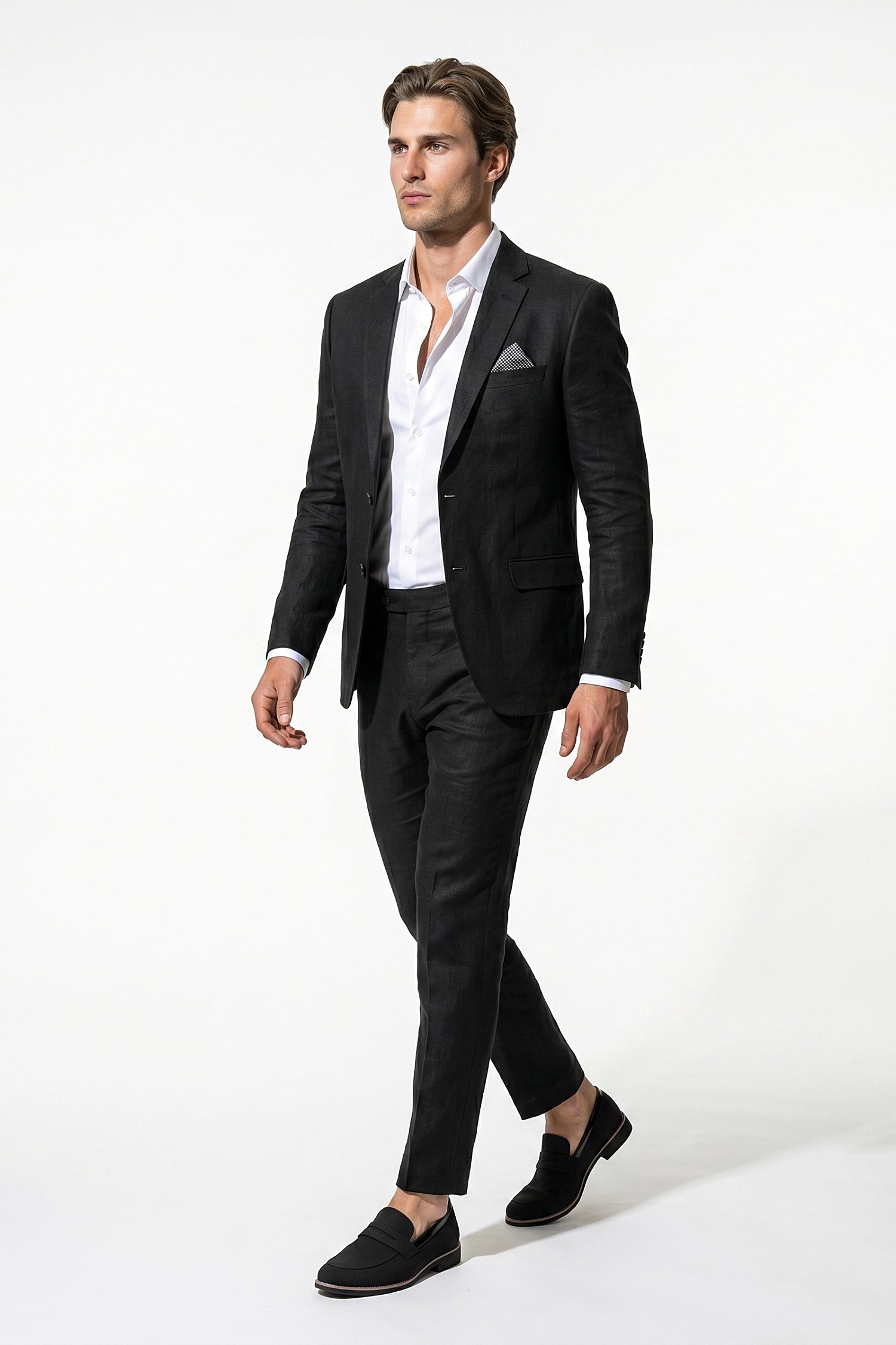 Linen Slim Fit 2 Piece Suit Men - Wedding Guest Trousers Blazer