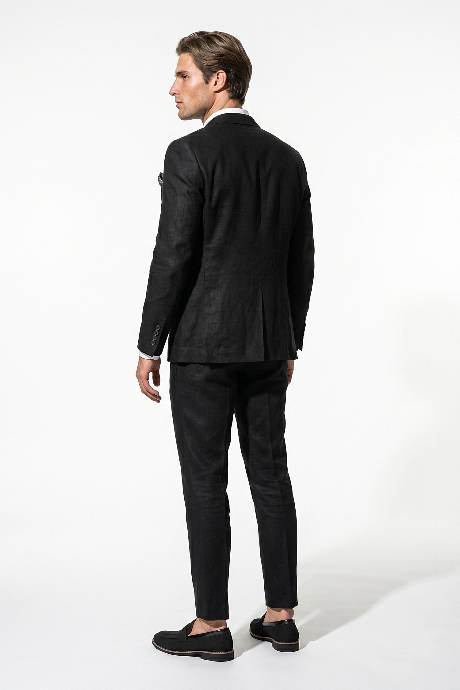 Linen Slim Fit 2 Piece Suit Men - Wedding Guest Trousers Blazer