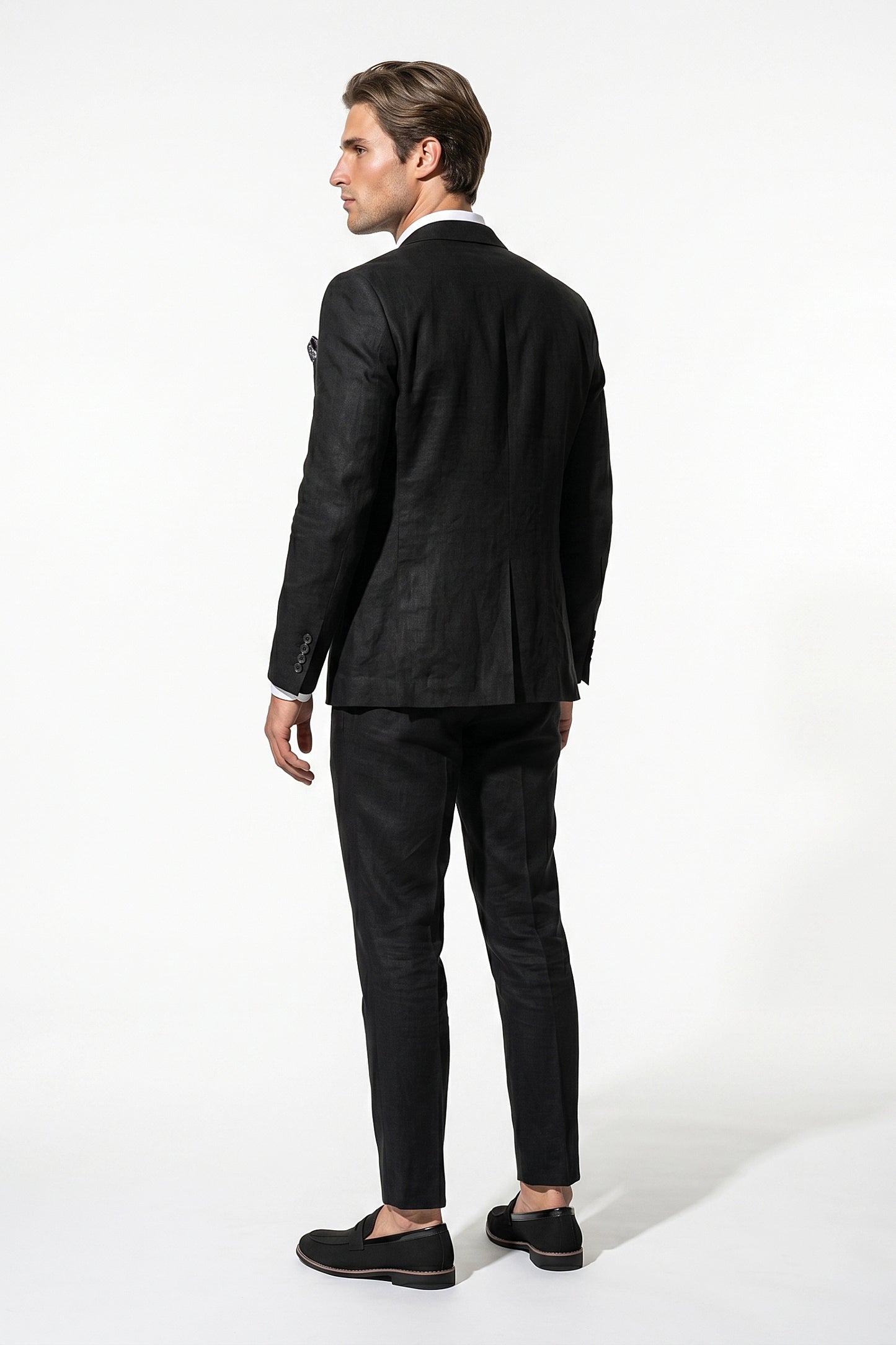 Linen Slim Fit 2 Piece Suit Men - Wedding Guest Trousers Blazer