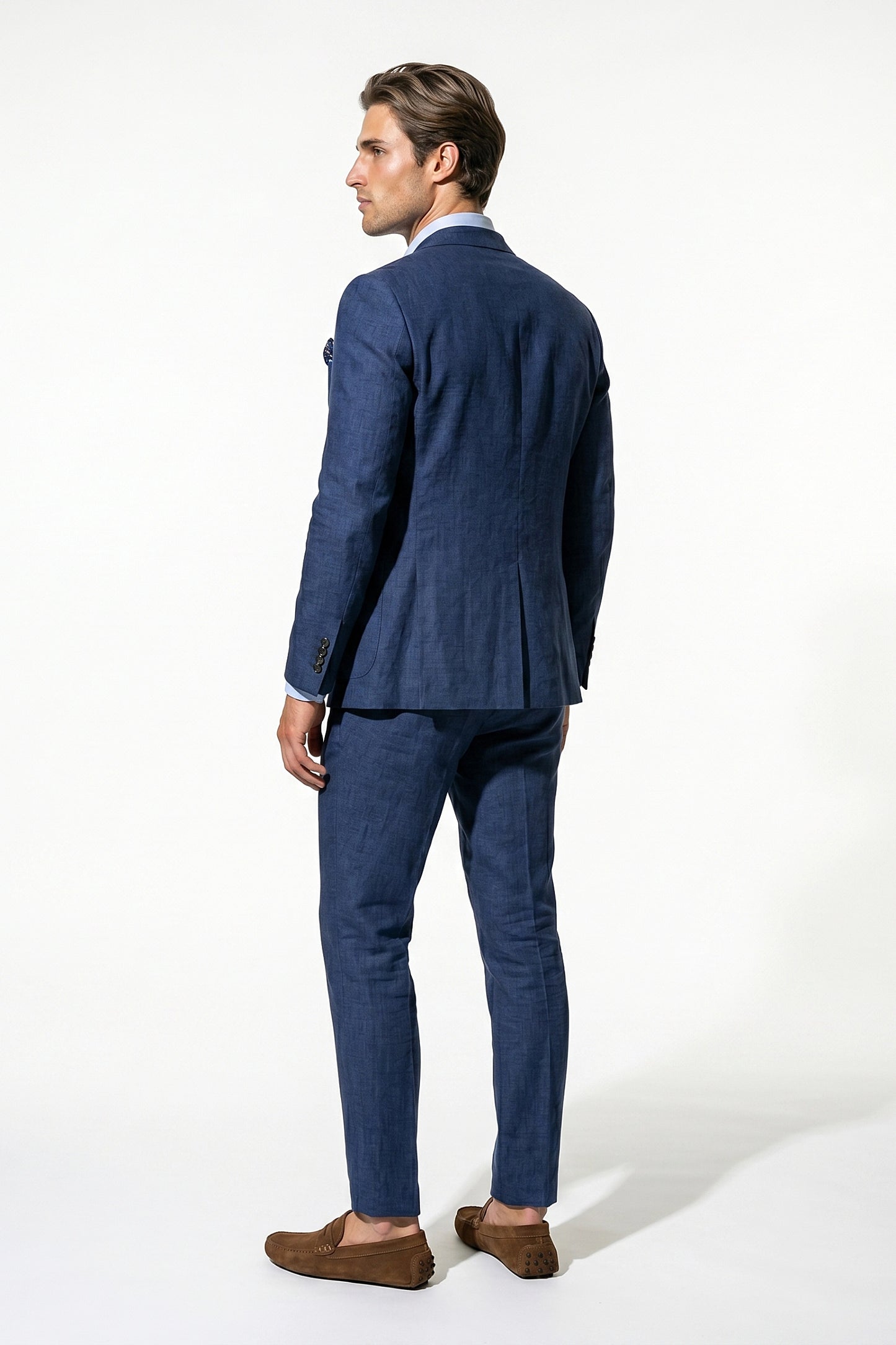 Linen Slim Fit 2 Piece Suit Men - Wedding Guest Trousers Blazer