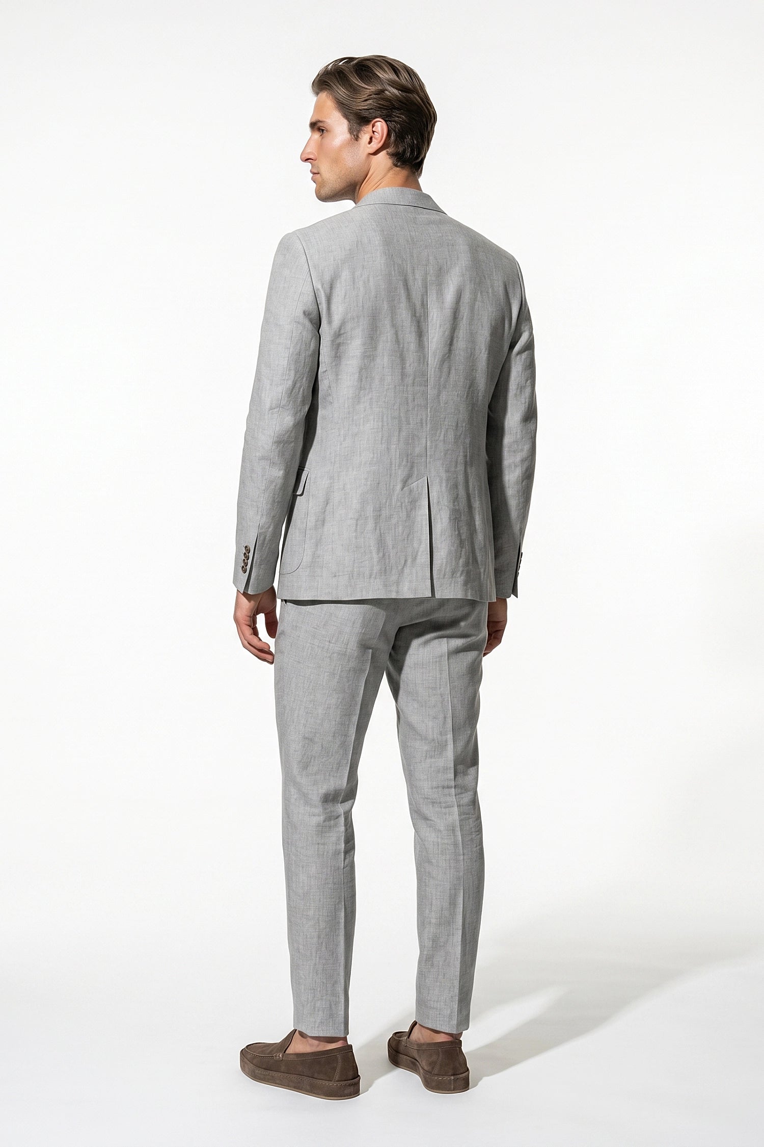 Linen Slim Fit 2 Piece Suit Men - Wedding Guest Trousers Blazer