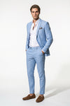 Linen Slim Fit 2 Piece Suit Men - Wedding Guest Trousers Blazer