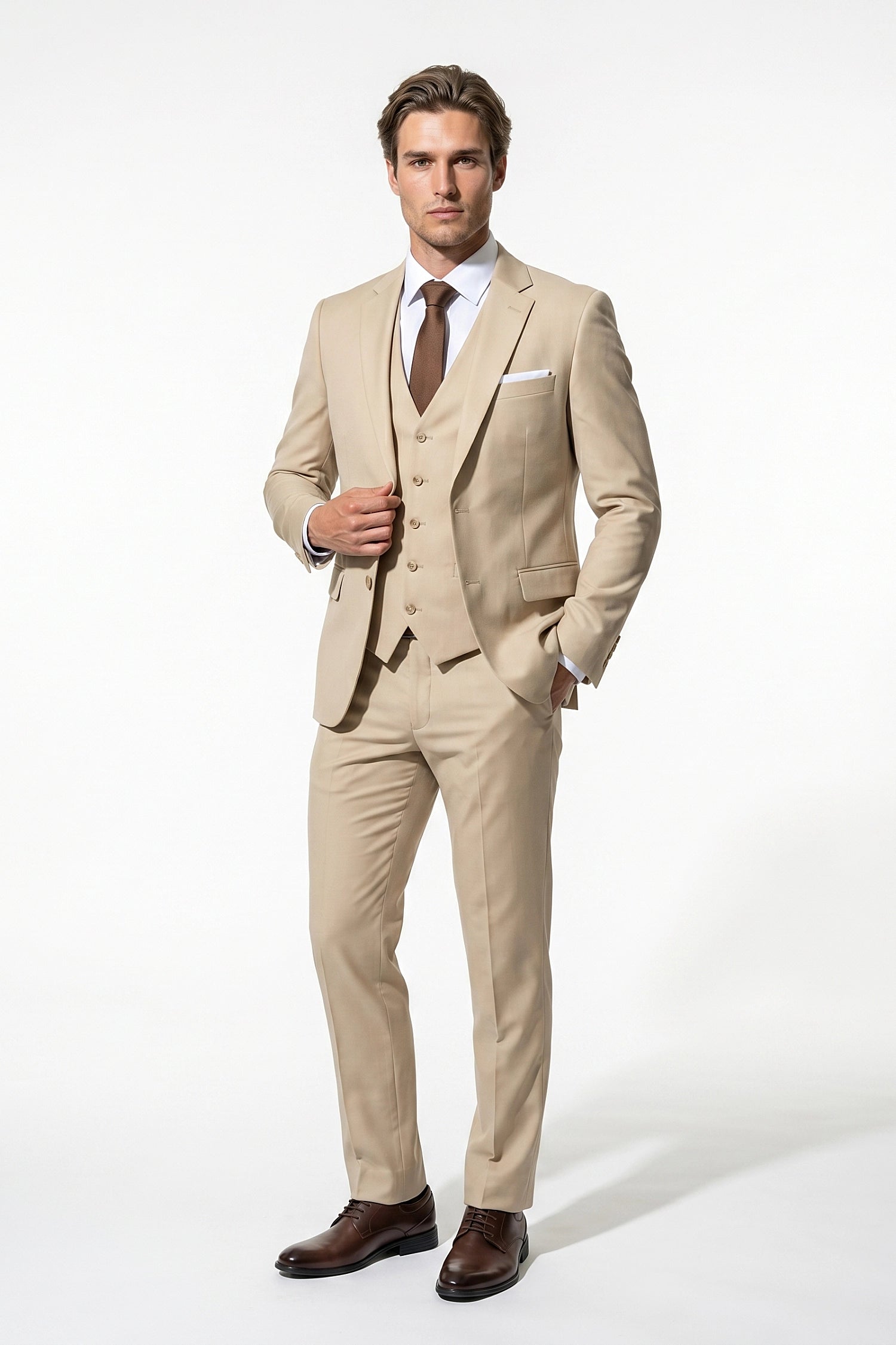Slim Fit Tailored Three Piece Suit Men Wedding Groom Prom