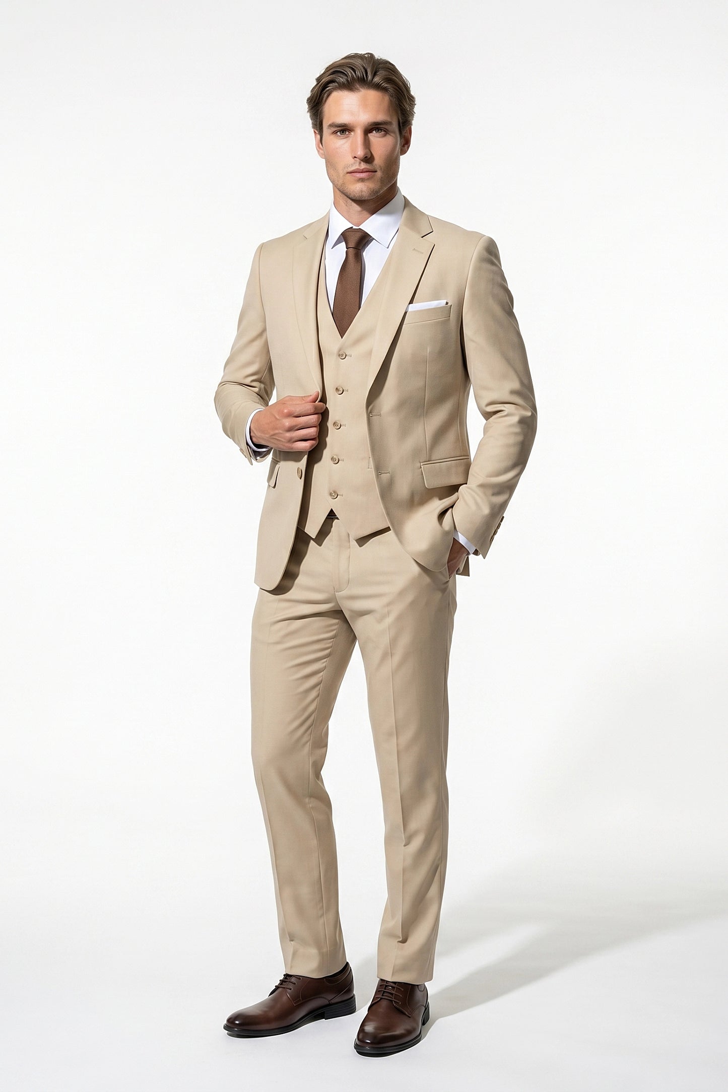 Slim Fit Tailored Three Piece Suit Men Wedding Groom Prom