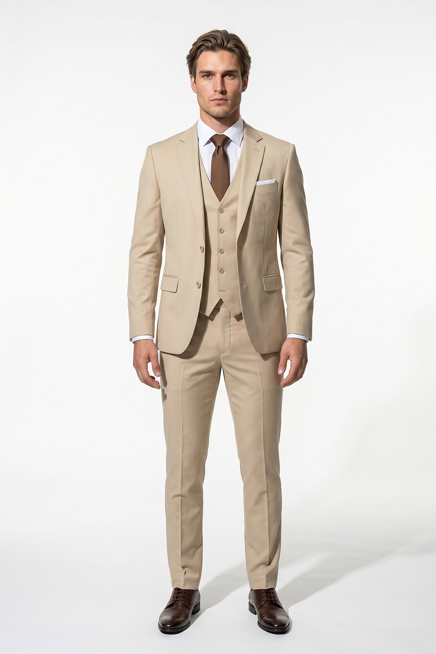 Slim Fit Tailored Three Piece Suit Men Wedding Groom Prom