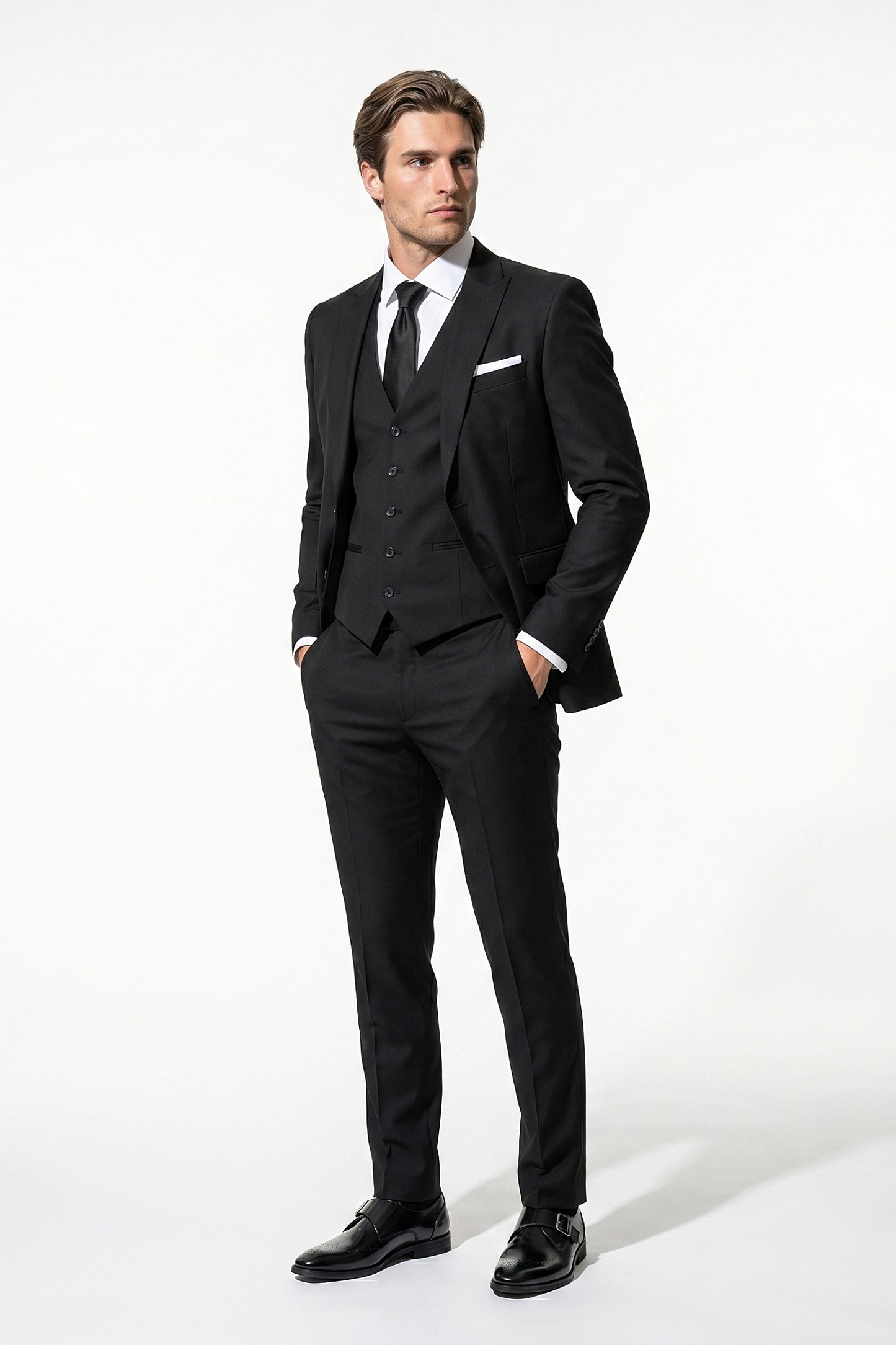 Slim Fit Tailored Three Piece Suit Men Wedding Groom Prom