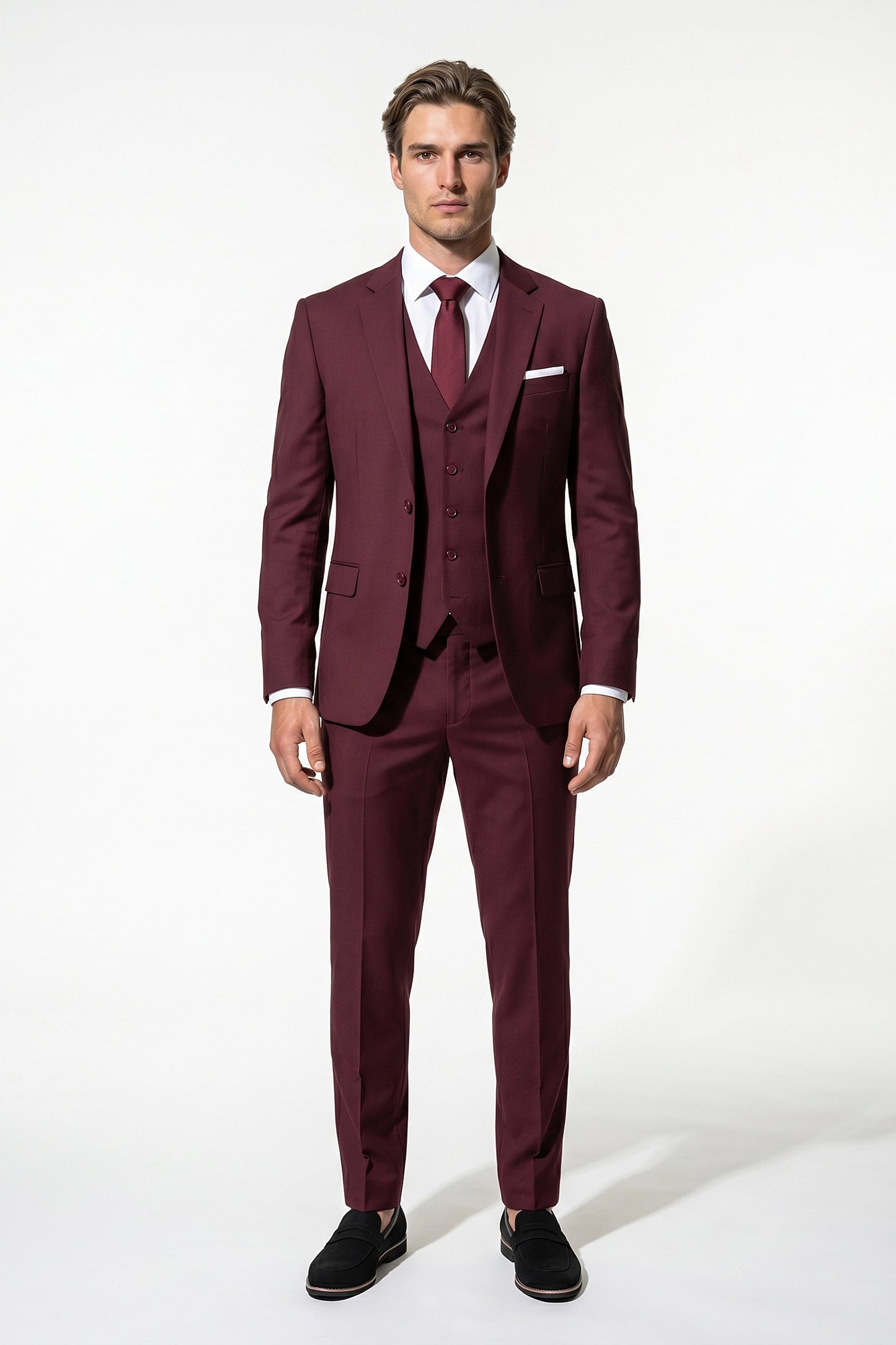 Slim Fit Tailored Three Piece Suit Men Wedding Groom Prom