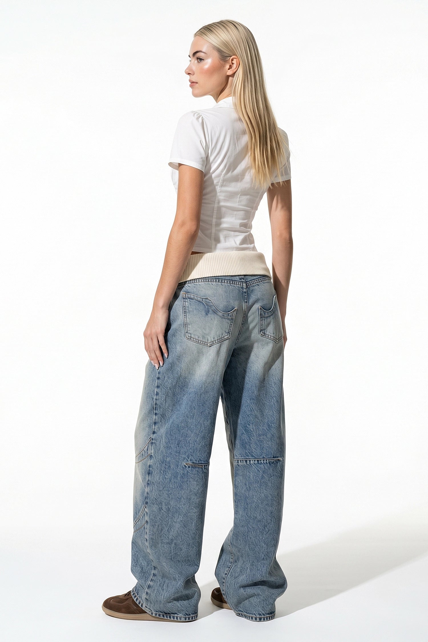 Caurelle | Women’s Baggy Jeans Light Wash Wide Leg