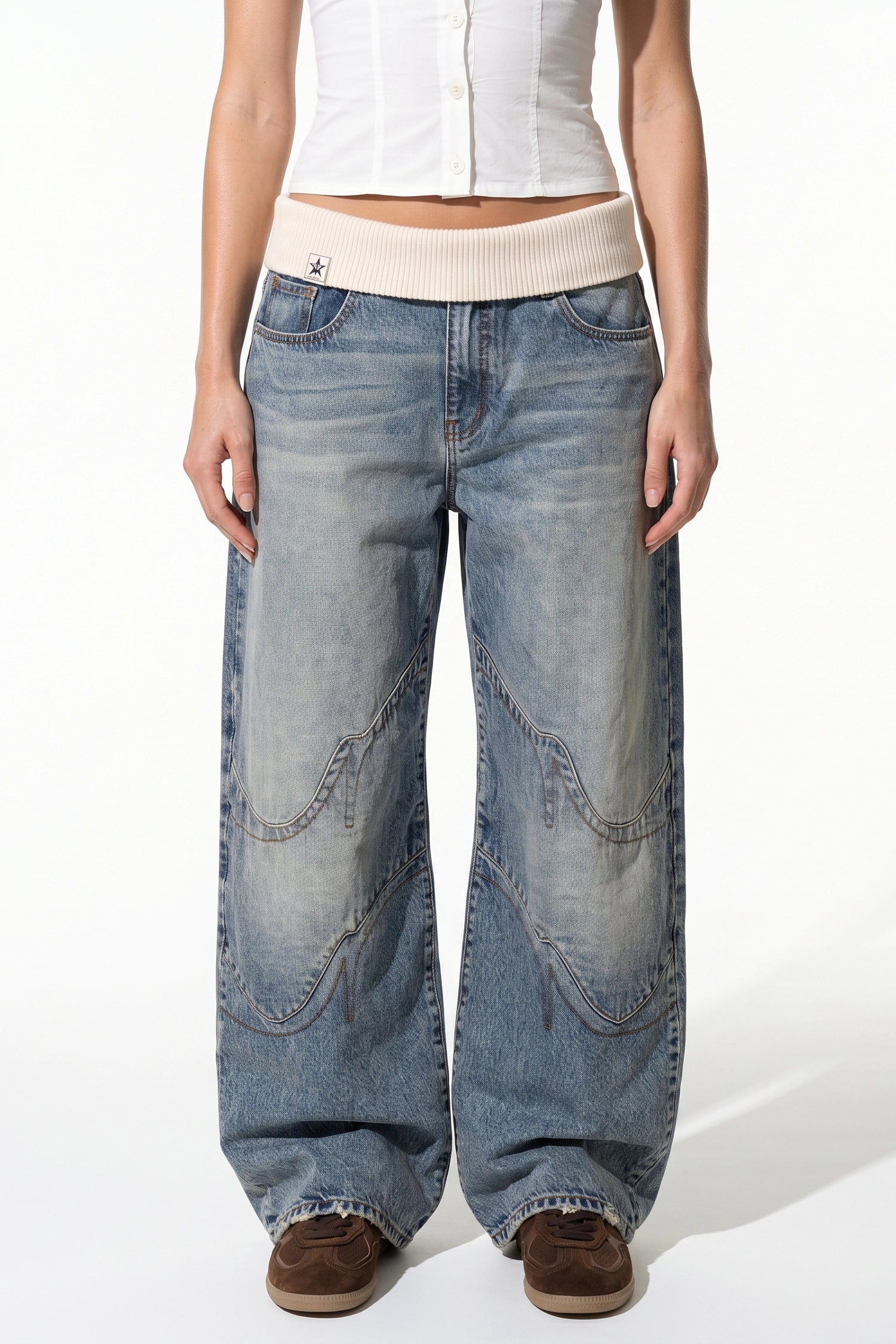Caurelle | Women’s Baggy Jeans Light Wash Wide Leg