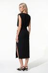 Caurelle | Women’s Structured Midi Dress Elegant Split Hem