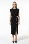 Caurelle | Women’s Structured Midi Dress Elegant Split Hem